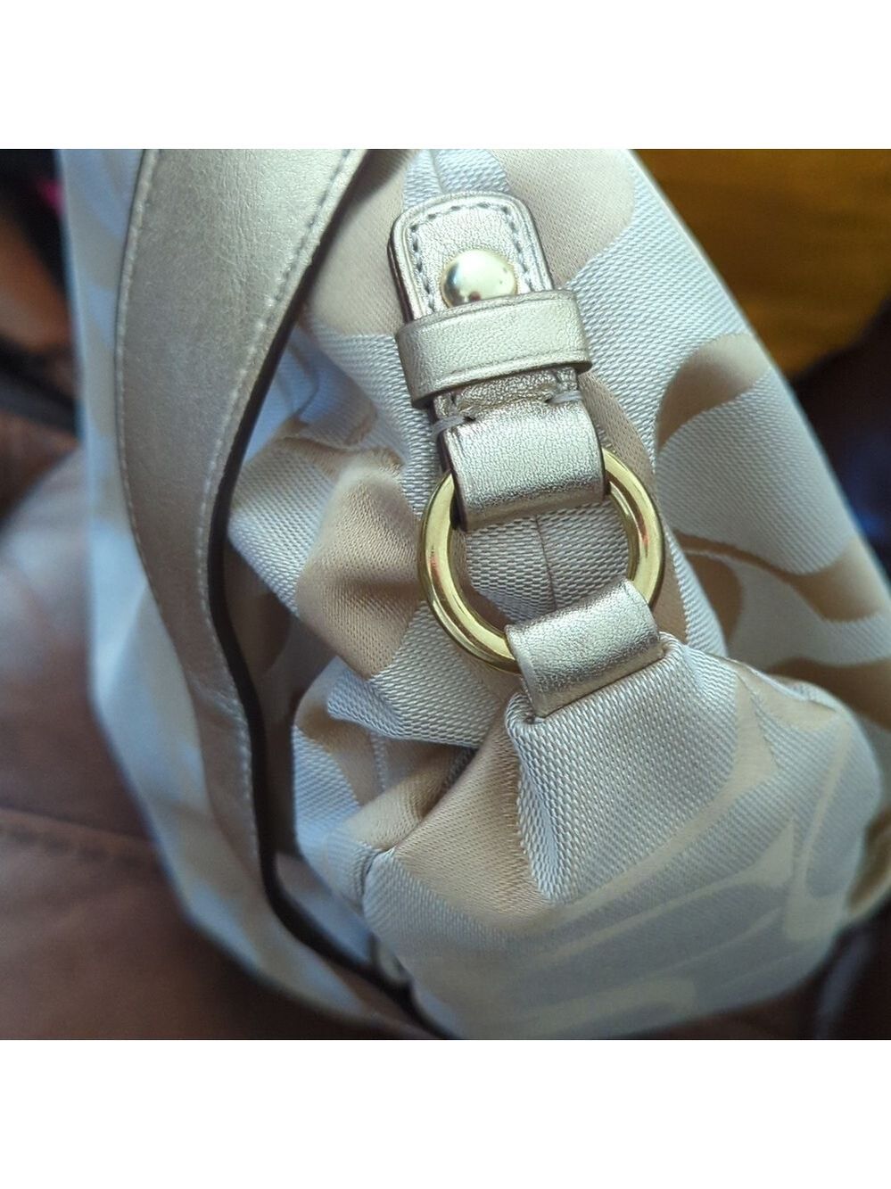 Coach F15067 Soho Signature Crossbody Shoulder Bag Khaki Gold - Picture 12 of 16